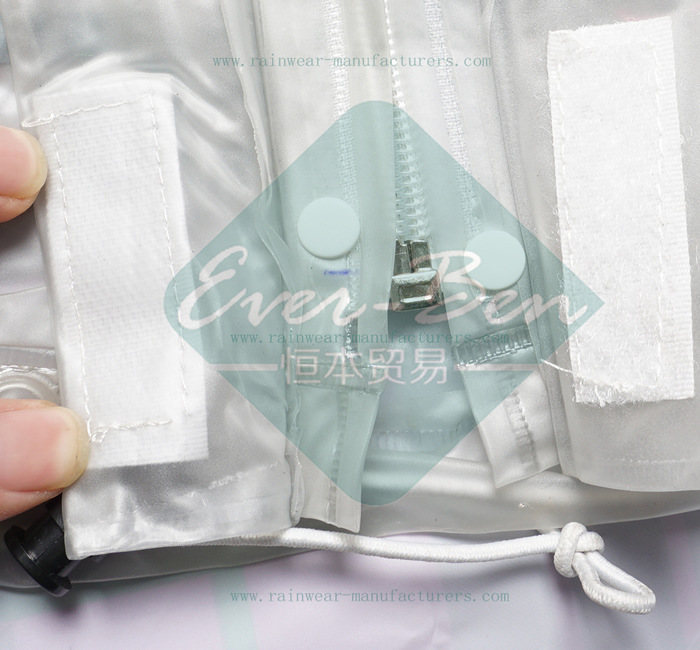 motorcycle raincoat zips-motorcycle raincoat velcro front  opening